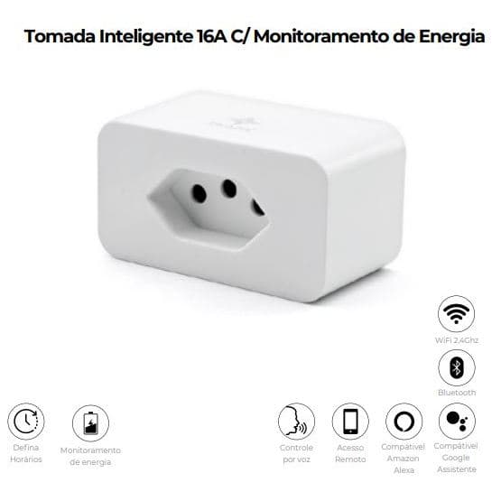 Tomada Smart Plug inteligente Ekaza 16A com monitoramento