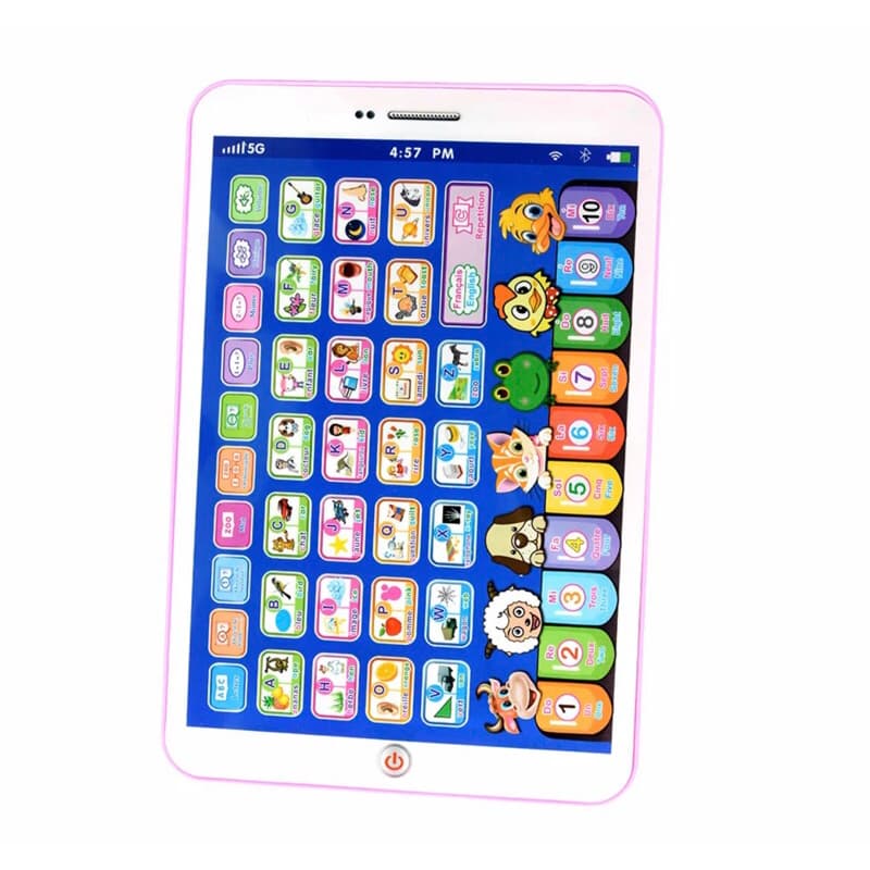 Tablet Infantil Interativo Educativo Bilingue Aprende Português e Inglês Números Letras