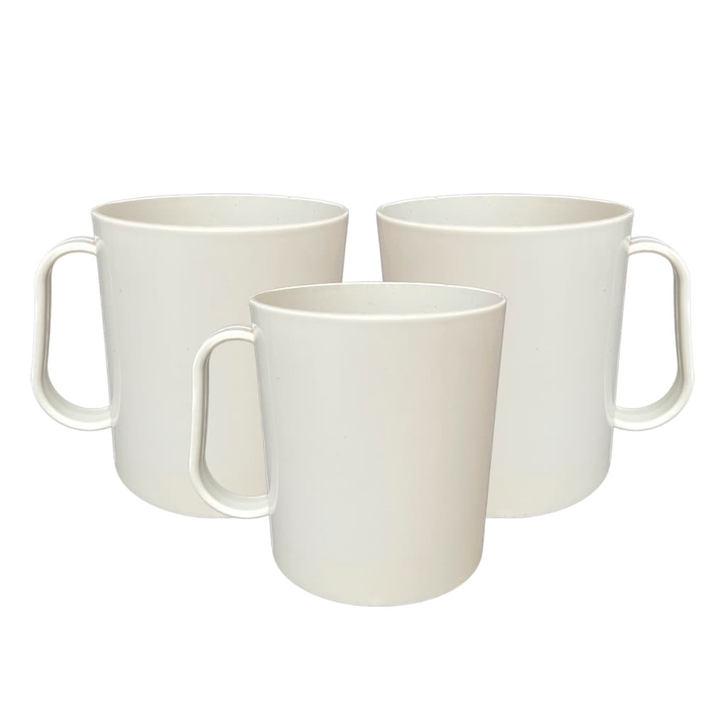 10 Caneca Plástica 450 Ml Branca Escolar Leite Lisa