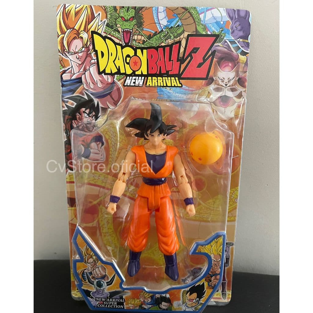 Kit Boneco Goku + Esfera Do Dragão Dragon Ball Z Articulado Aventureiro Personagem Dbz Coleção Anime Herói Colecionador