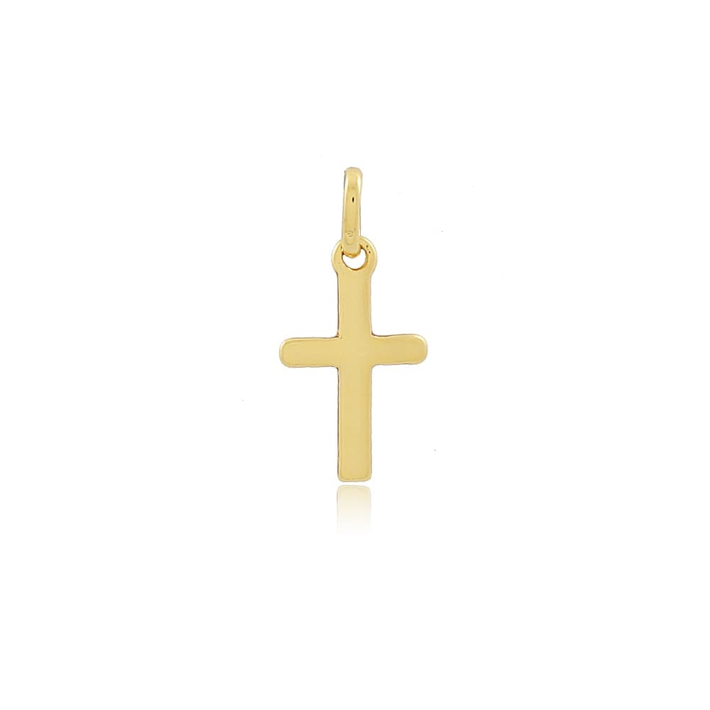 Pingente Cruz Pequena Banhada a Ouro 18k