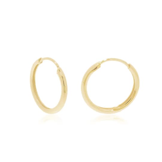 Brinco Argola pequena 18mm banhado a ouro 18k