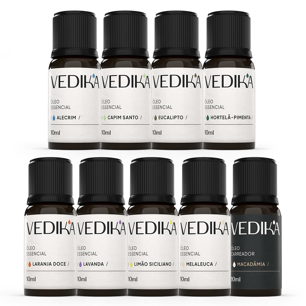 Óleos Essenciais Vedika - Aromaterapia Pura e Natural - 100% Veganos