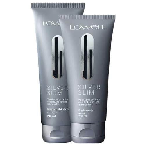 Kit Cabelos Grisalhos Lowell Silver Slim Shampoo 240ml + Condicionador 200ml