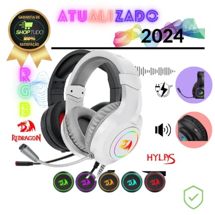 Fone Gamer Redragon HYLAS H260 RGB gaming Headphone,3.5 milímetros de som Surround Fones De Ouvido Do Computador fone de ouvido Microfone para PS4 Interruptor Xbox-um