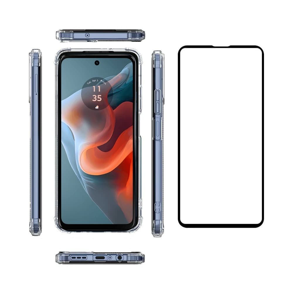 Capa Capinha Anti Shock + Película 3d Vidro Para Moto G34