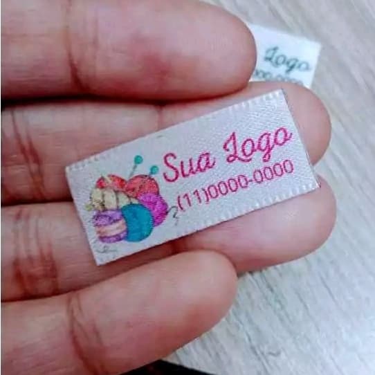 50 Etiquetas de Cetim 1,5 cm x 4 cm Seladas - Não Desfia
