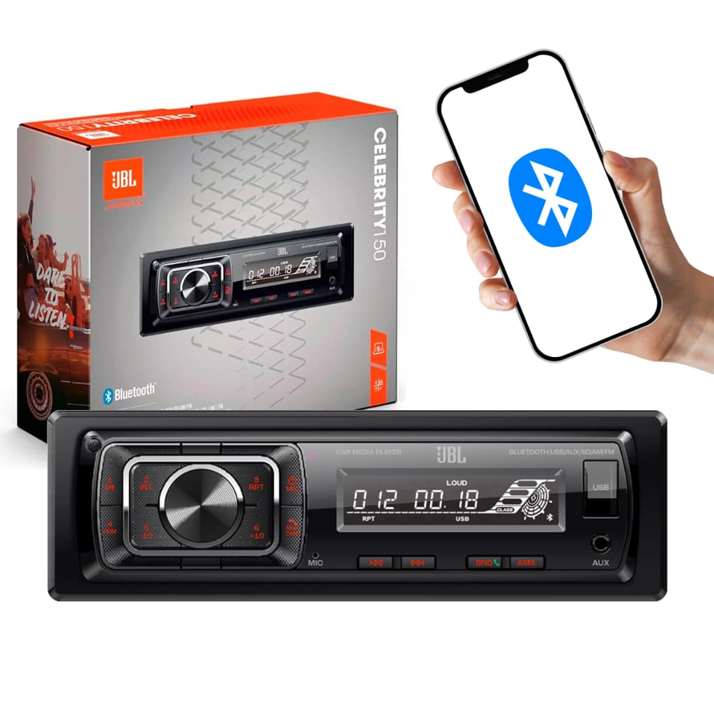 Rádio Som Automotivo Jbl Celebrity 150 Bluetooth Usb SD Am Fm Aux