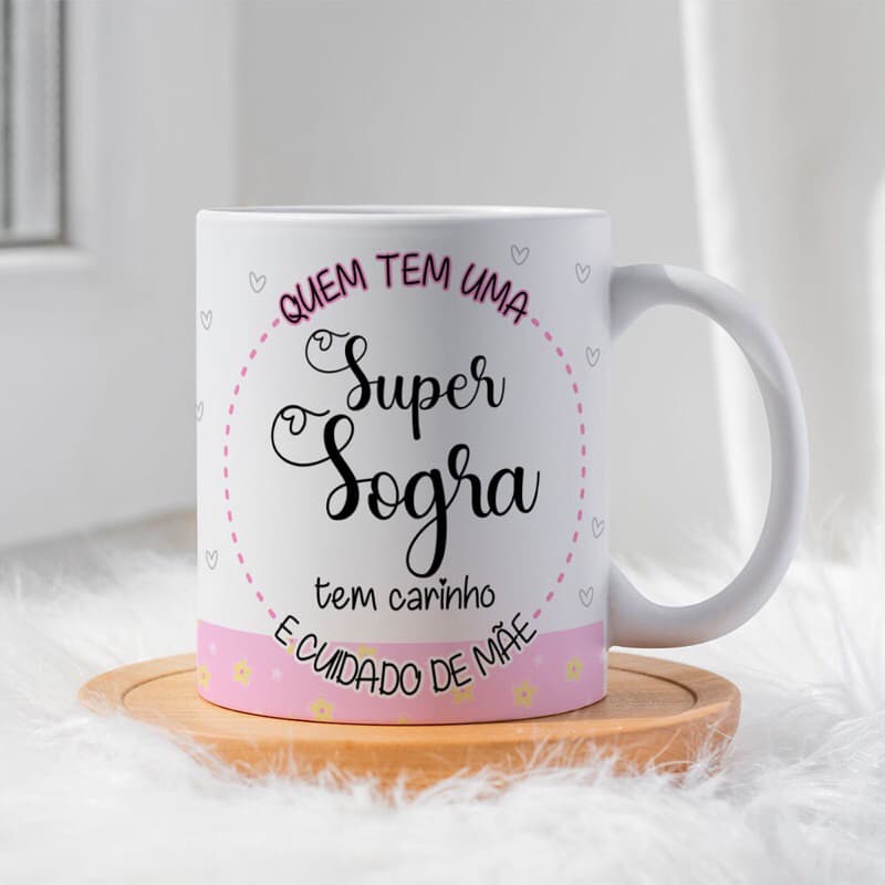 Caneca Porcelana Branca Para Presentear Família