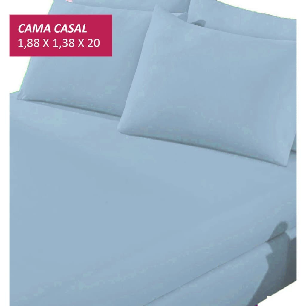 Jogo De Cama Casal Com Elástico Poliéster 3 Peças