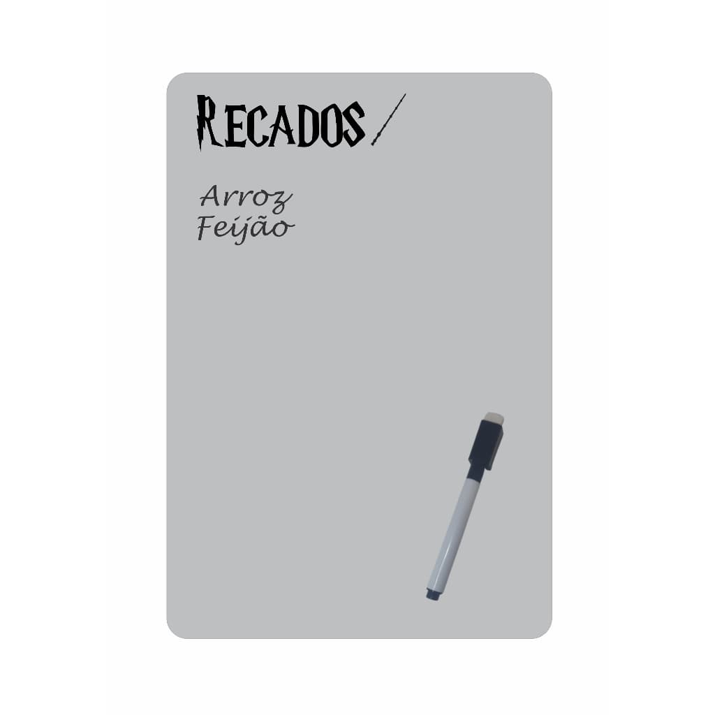 Lousa Quadro Magnético Imã De Geladeira Com Caneta Apagador Planner Harry P