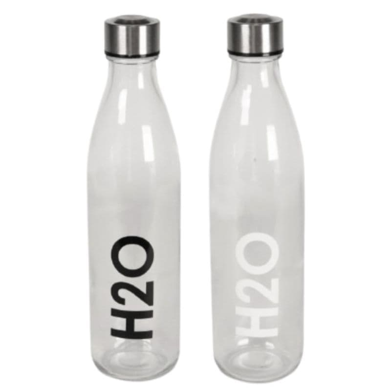 Kit Garrafas De Vidro 2 Peças 1 Litro Para Água Com Tampa