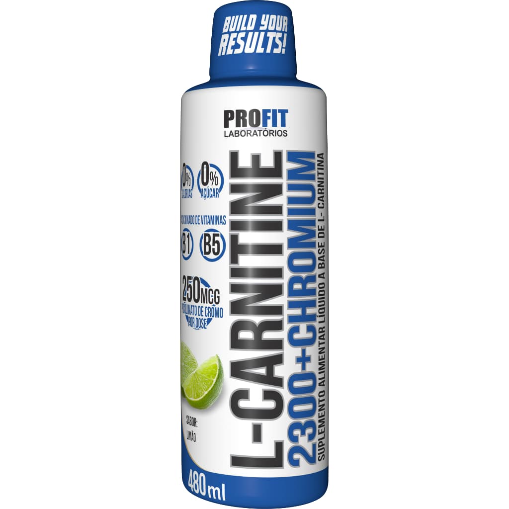L-carnitina (2300mg) + Picolinato de cromo (250mcg) Queimador Gordura 480ml - Profit Laboratórios