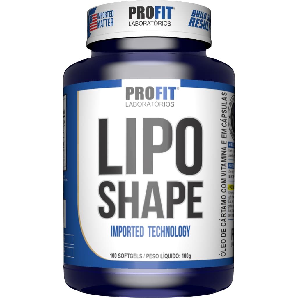 Lipo Shape - Óleo De Cártamo + Vitamina E - Pote de 100 Softgels - Profit Laboratórios