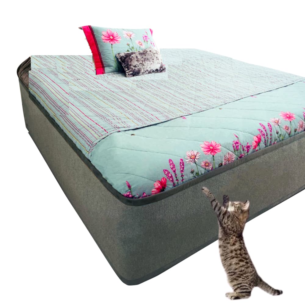 Saia Cama Box Solteiro Protetor E Arranhador De Gatos