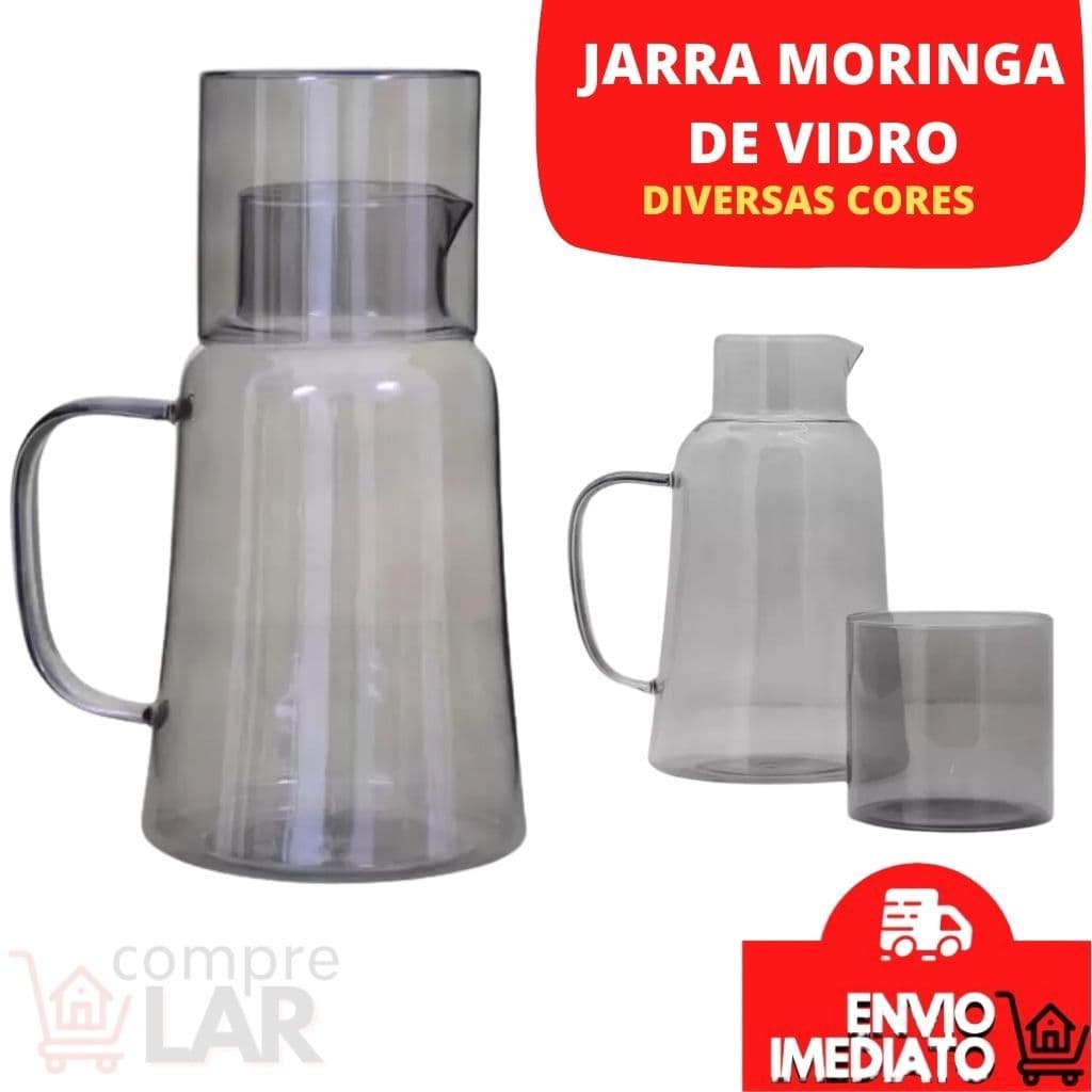 Moringa Jarra de Vidro Com Copo 1,3 Litros