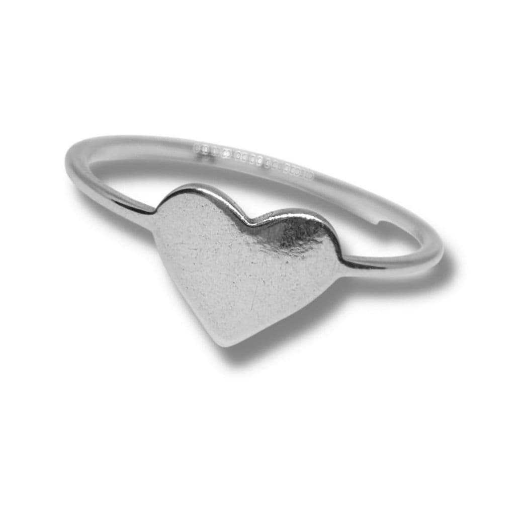 Anel Feminino Prateado Coração Compacto Fininho Discreto