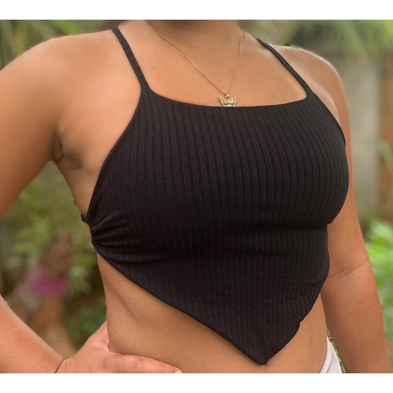 Blusa Cropped Modelo V Moda gringa / Estilo e conforto top gringa