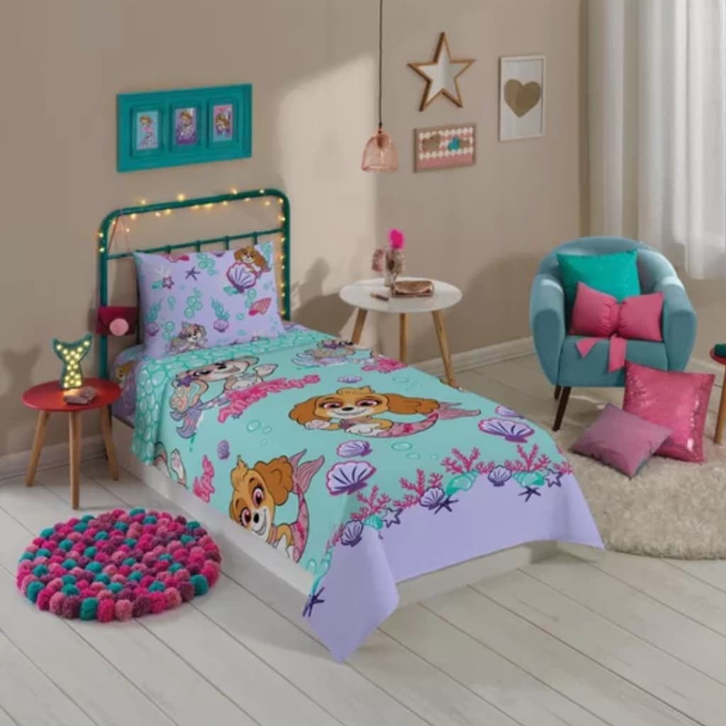 Jogo de Cama Microfibra Patrulha Canina Com 2 peças Lepper Skye