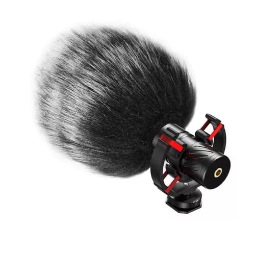 Microfone Shotgun Mamen Mic-08 Supercardióide Compacto Cor Preto