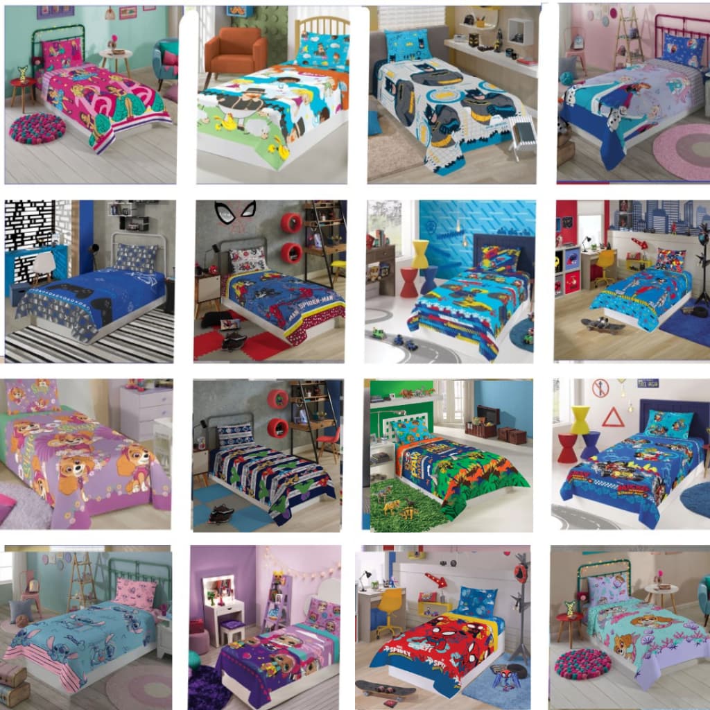 Jogo De Cama 2 peças Infantil Microfibra Personagens Lepper (sobrelençol e fronha)