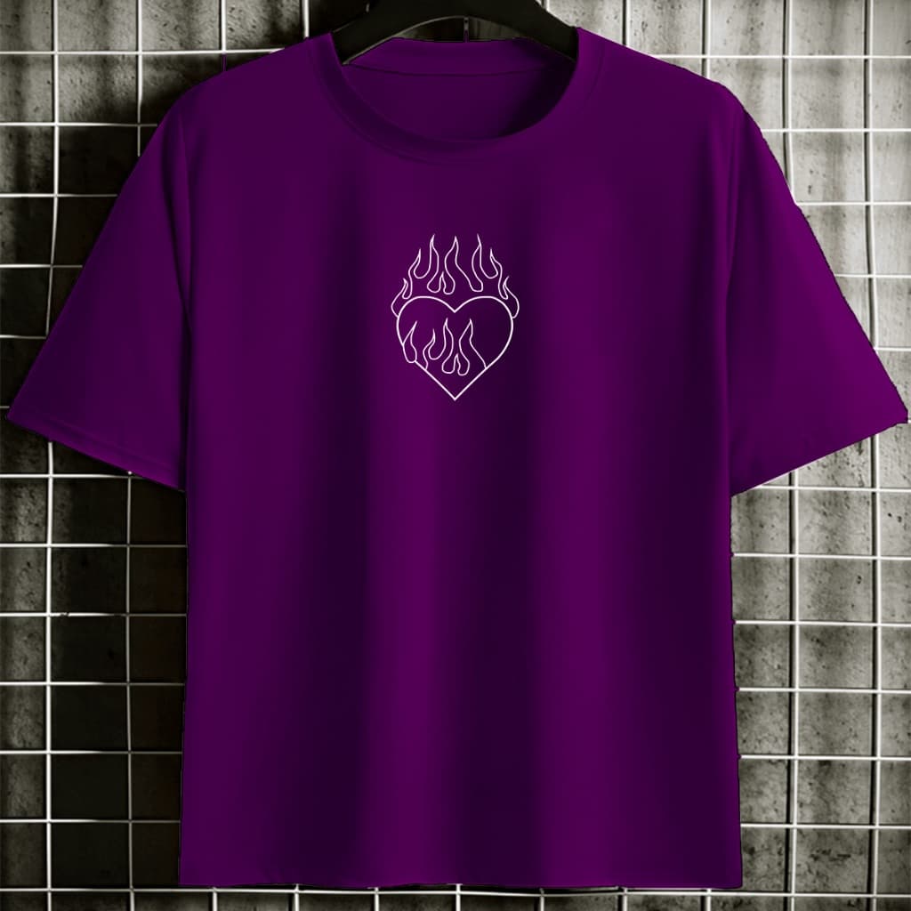 Camiseta Oversized Bordada Roxa Moda Gringa Costa Lisa Leve T Shirt Personalizada Camisa Old School