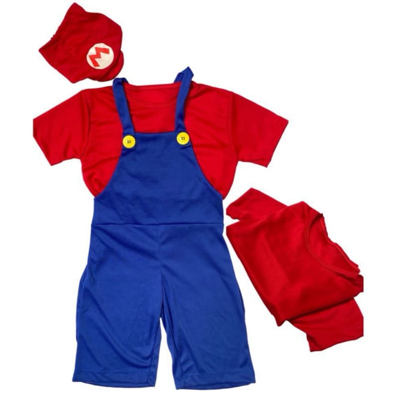 Fantasia Super Mario Bros Curto Infantil Menino- Envio Rápido