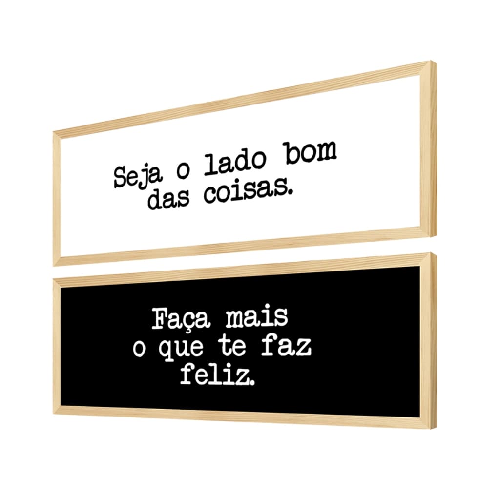 Dupla de Quadros Felicidade Motivação Frases para Sala