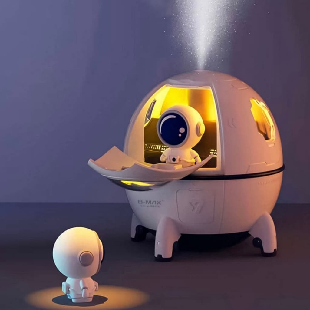 Umidificador De Ar Astronauta Difusor Espacial Infantil Mini Cor Lilás