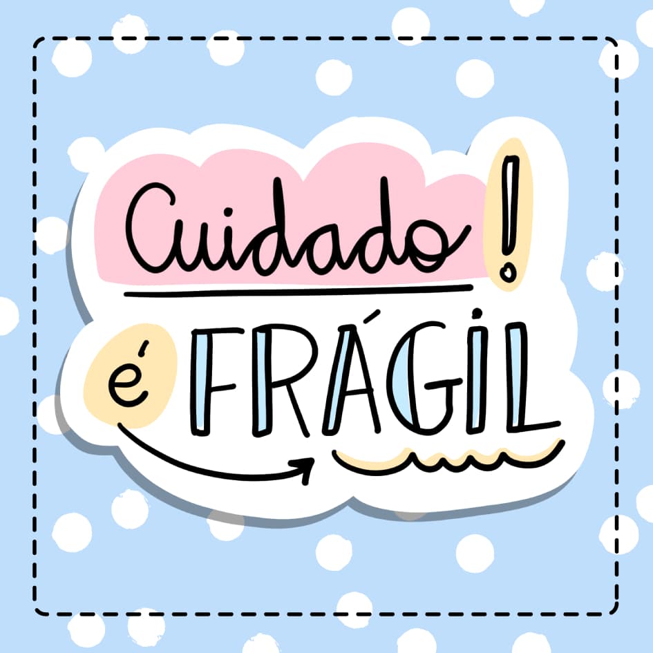 100 etiquetas adesivas CUIDADO FRÁGIL