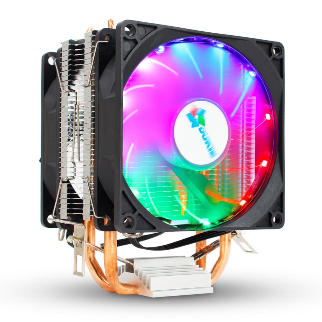 Cooler RGB Duplo Cpu Dual Fan Pc Intel Amd 775 1366 1151 1155 1156 AM2 AM3 AM4