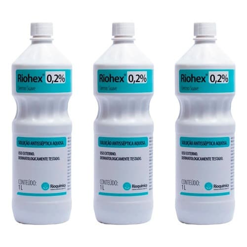 Kit 3 Ltr Riohex 0,2% Solução Aquosa Dermo Suave
