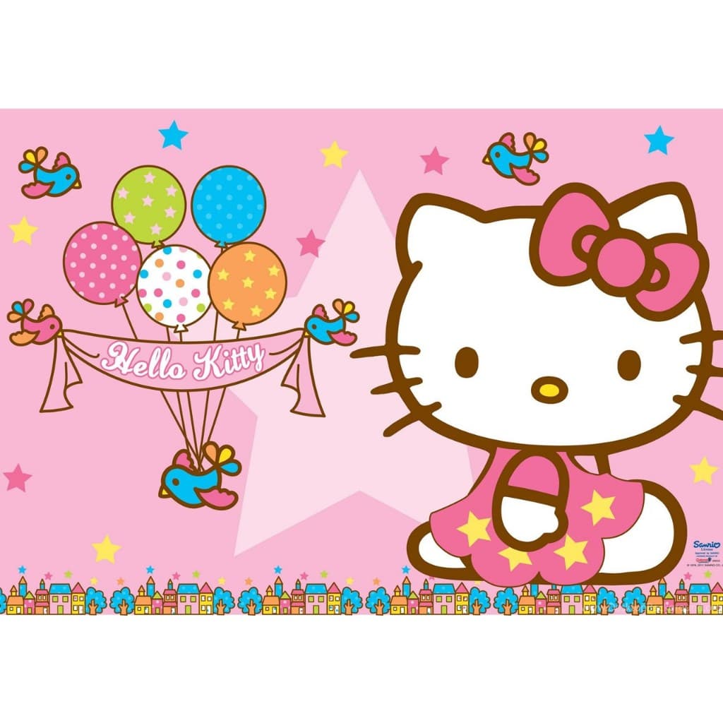 Painel festa decorativo so um bolinho Hello Kitty infantil rosa