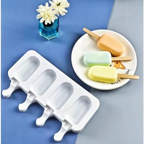 Forma Sorvete Silicone Para Picolé C/ 50 Palitos Festa 4 canva