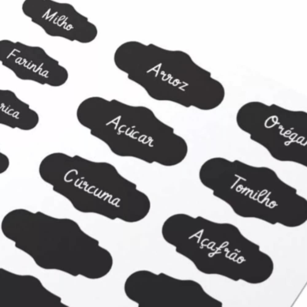 90 Etiquetas Adesivas P/ Pote Tempero Condimento + Caneta
