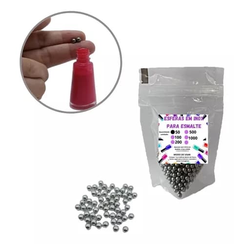 Esfera De Aço Inox Para Misturar Esmalte 50 Unidades