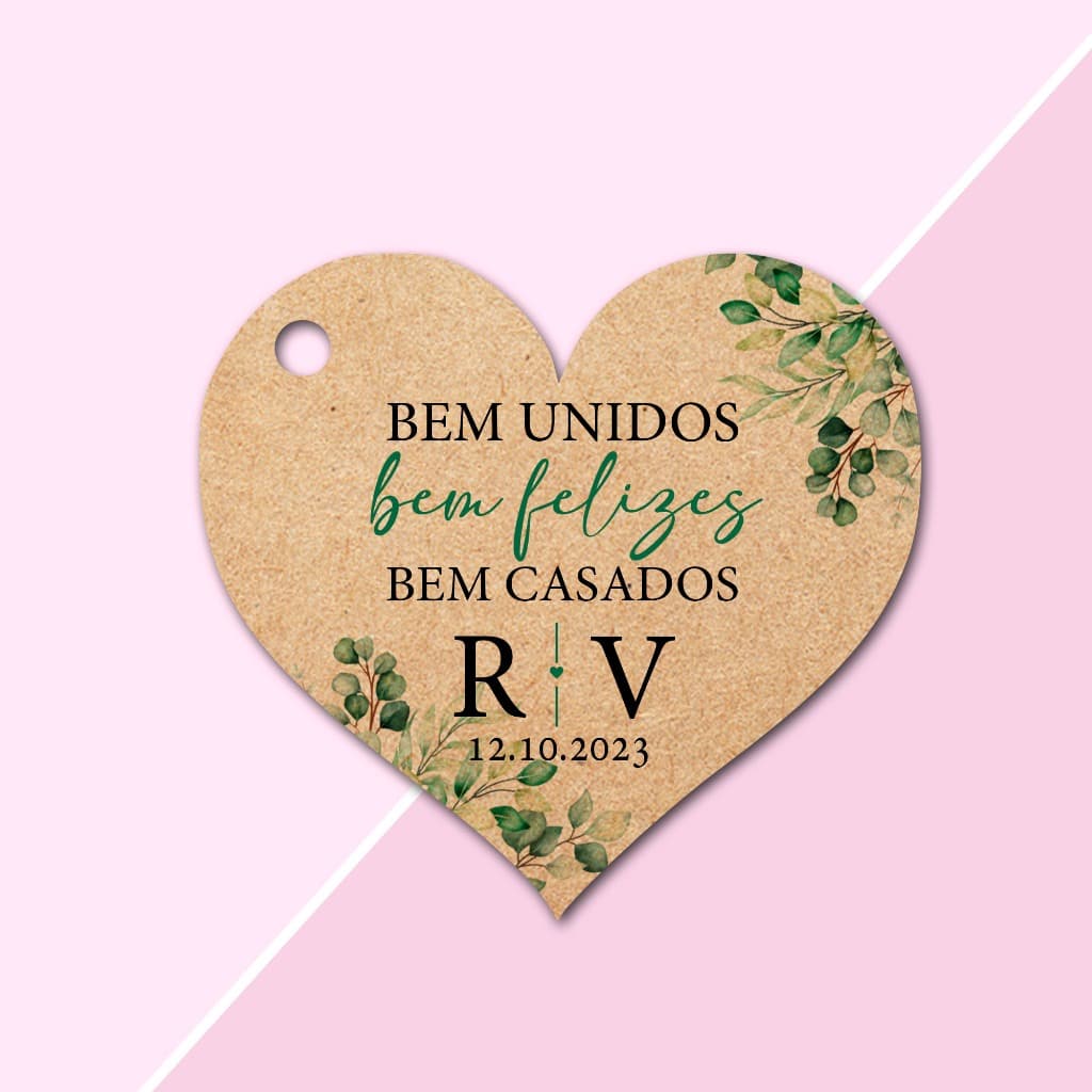 Mini Tags PAPEL Kraft Formato Coração tamanho 3,5X3,2CM Lembrancinha para Casamento, Noivado e Chá de Cozinha
