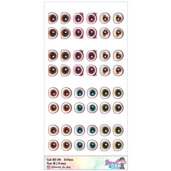 BD198 -  ADESIVOS DE OLHOS RESINADOS PATRULHA