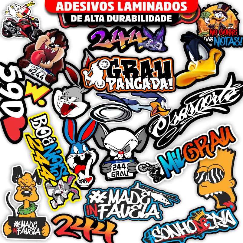 Super Cartela de adesivos que não desbotam - 21 adesivos moto bike capacete SC01 b