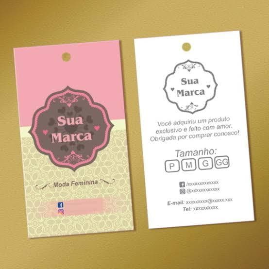 100 Tags/Etiquetas Personalizadas para Roupas