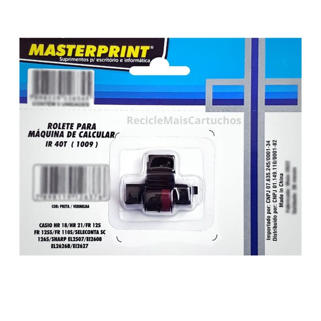 1 Rolete para Maquina de Calcular IR 40T IR40T Bicolor 1009 (Unidade) Masterprint HR18 SHARP 1200L
