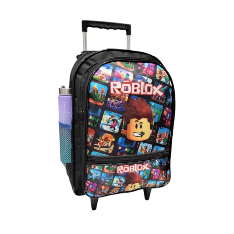 Mochila Com Rodinhas Escolar Infantil Menino Roblox