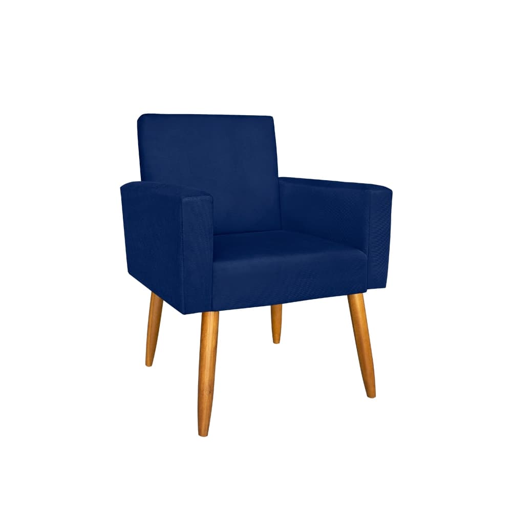 Poltrona Nina Decorativa - Consultório - Escritório - Cor Azul Marinho