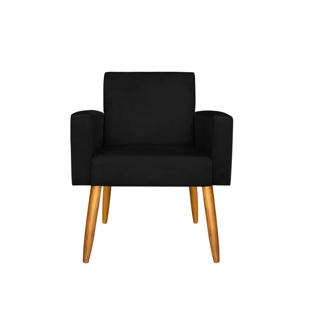 Poltrona Nina Decorativa - Consultório - Escritório - Cor Preto