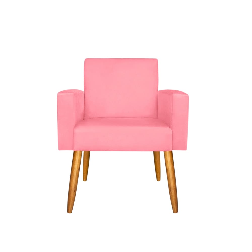 Poltrona Nina Decorativa - Consultório - Escritório - Cor Rosa