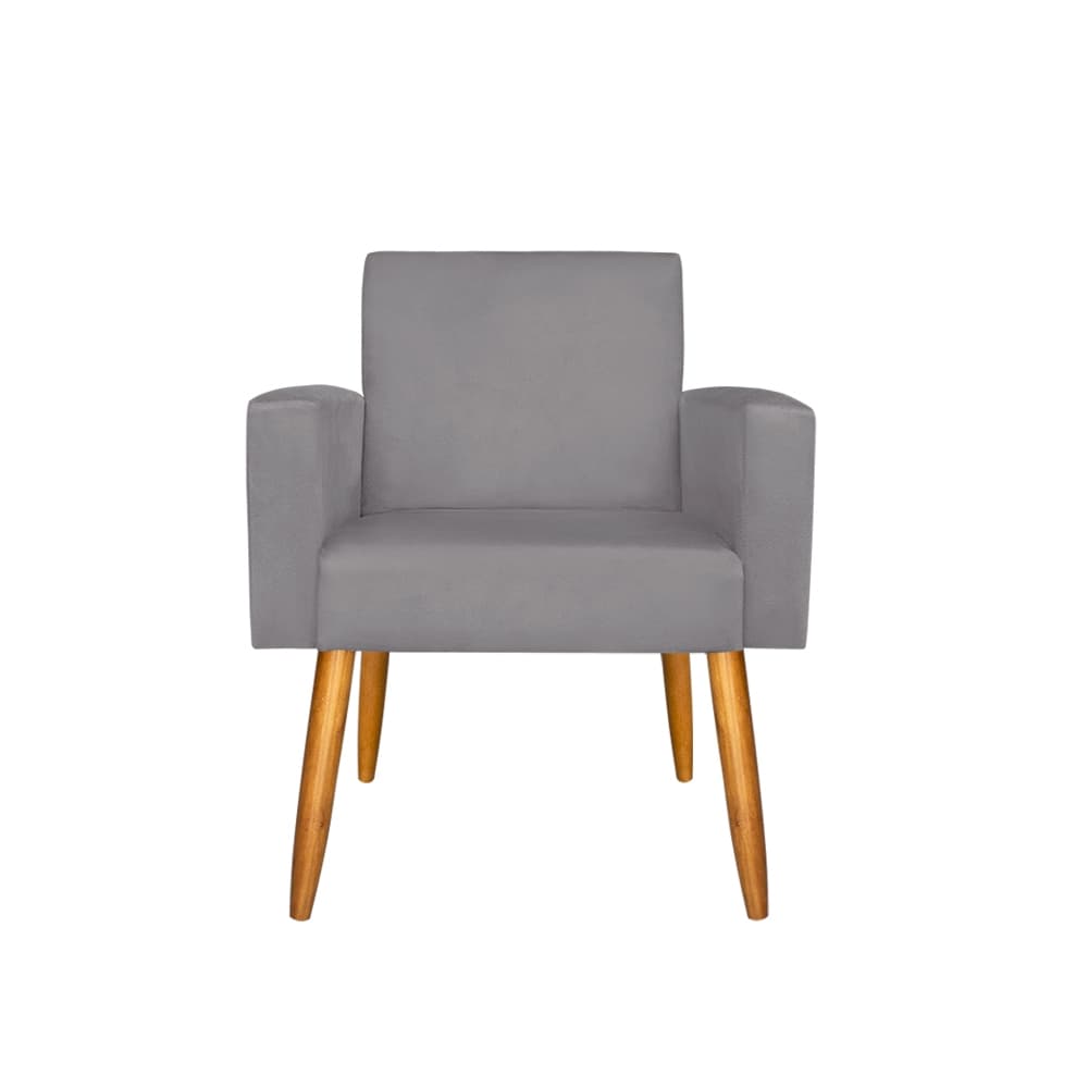 Poltrona Nina Decorativa - Consultório - Escritório - Cor Cinza