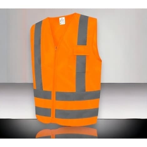 Colete De Proteção Refletivo Com Bolso Colete Sinalização  Laranja EPI 4 FAIXAS STEELFLEX/VOLK/VICSA