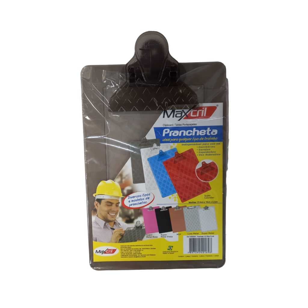 Prancheta Meio Ofício Grampo Plástico Super  Maxcril