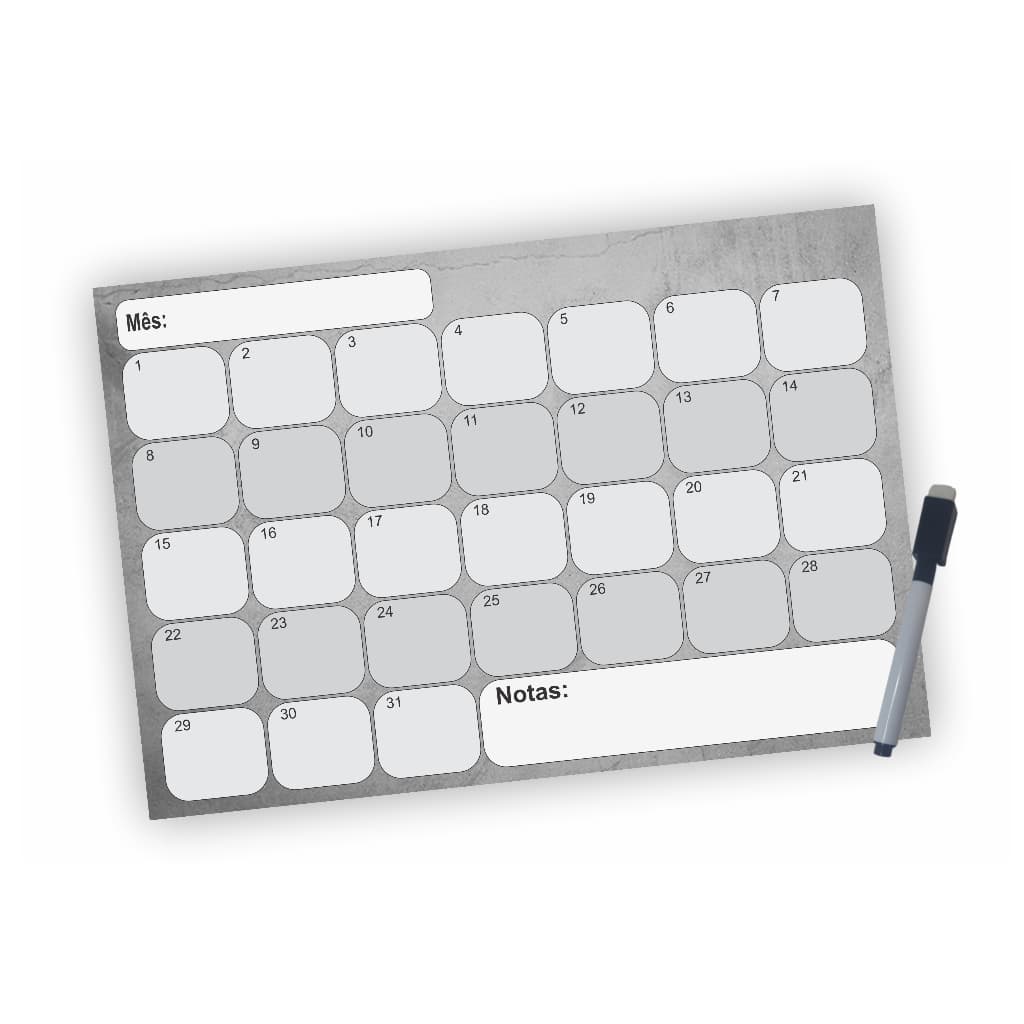 ímã Lousa Magnetico para Geladira  Planner Mensal Organizador De Rotina Lembretes Recados