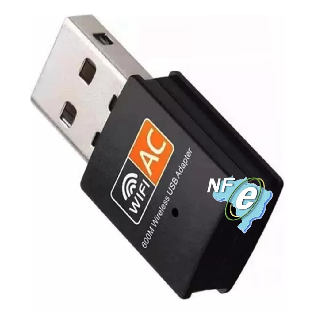 Adaptador Usb Wifi Dual Band 2.4 5ghz 600mbps Wireless 5g Ac Com Nota Fiscal